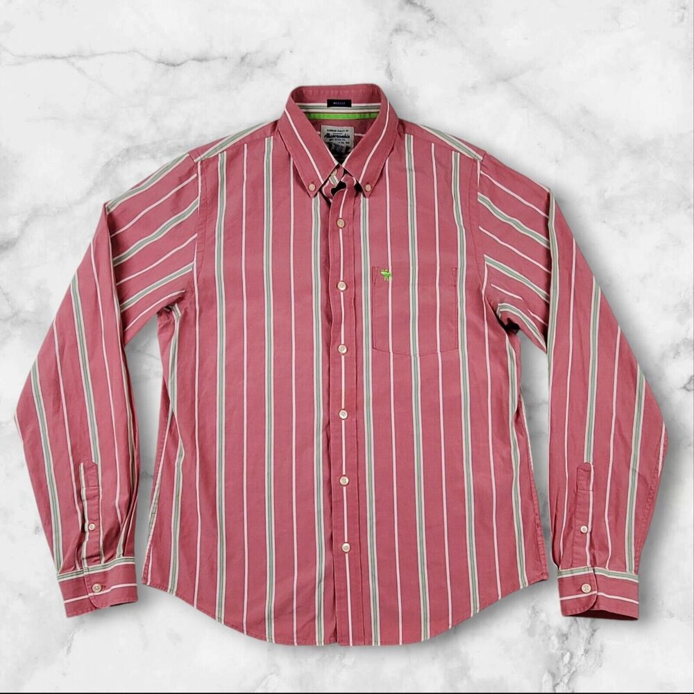 Abercrombie & Fitch Men's Shirt Size XL Long Sleeve Muscle Casual Cotton Striped